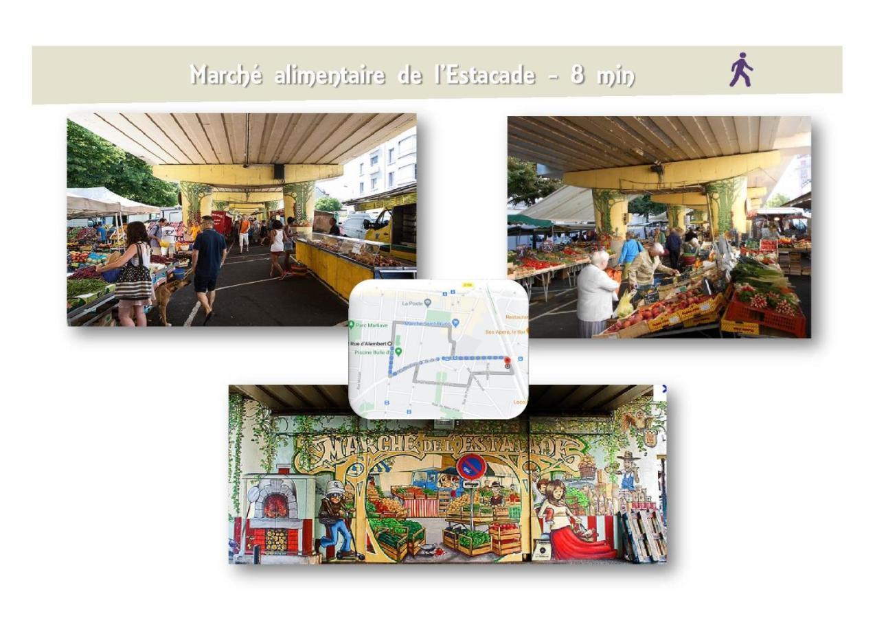 גרנובל Le 62 - Spacieux T2 Avec Jardin, Parking & Tramway מראה חיצוני תמונה