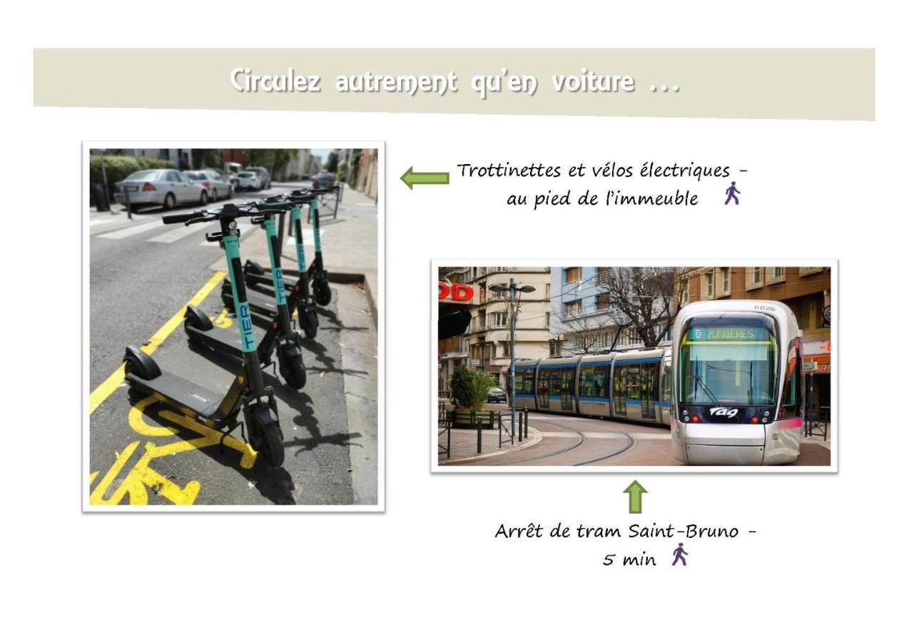 גרנובל Le 62 - Spacieux T2 Avec Jardin, Parking & Tramway מראה חיצוני תמונה